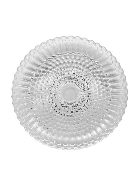 Snídaňové talíře ze vzorovaného skla Milesia, 2 ks, Sklo, Transparentní, Ø 22 cm