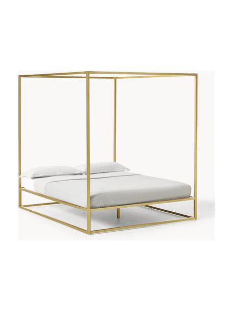 Cama de metal con dosel Belle, Metal, latón, Dorado, An 160 x L 200 cm