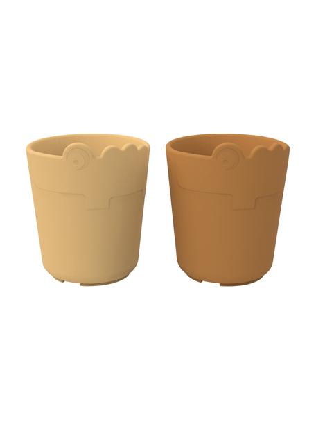 Set 2 tazze senza manico Kiddish, Plastica, Tonalità gialle, Ø 7 x Alt. 8 cm, 100 ml