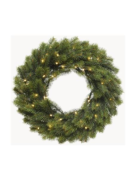 Couronne décorative LED Ben, Plastique, Vert, Ø 40 cm