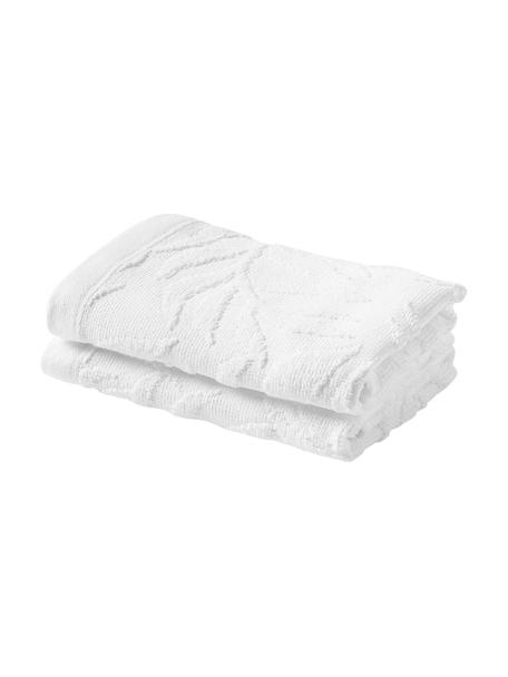 Uterák z bavlny Leaf, rôzne veľkosti, 100 % bavlna
Stredne ťažká gramáž 450 g/m²

Materiál použitý v tomto produkte bol testovaný na škodlivé látky a certifikovaný podľa STANDARD 100 od OEKO-TEX®, 3883CIT, CITEVE, Biela, XS uterák, Š 30 x D 50 cm, 2 ks