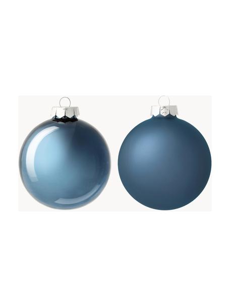 Kerstballen Evergreen mat/glanzend, verschillende formaten, Blauw, Ø 8 cm, 6 stuks