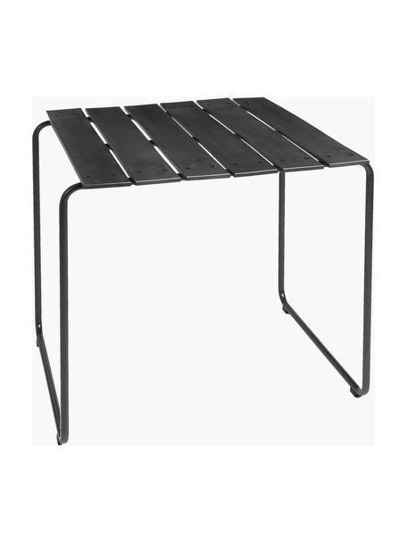 Mesa artesanal para exterior Ocean, Estructura: acero reciclado recubiert, Tablero: restos marinos reciclados, Negro, An 79 x Al 74 cm