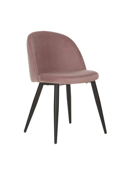Chaise moderne velours rose Amy, 2 pièces, Rose, larg. 47 x prof. 55 cm
