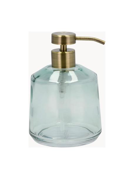 Dispenser sapone in vetro Vintage, Contenitore: vetro, Testa della pompa: plastica, Azzurro trasparente, Ø 10 x Alt. 15 cm