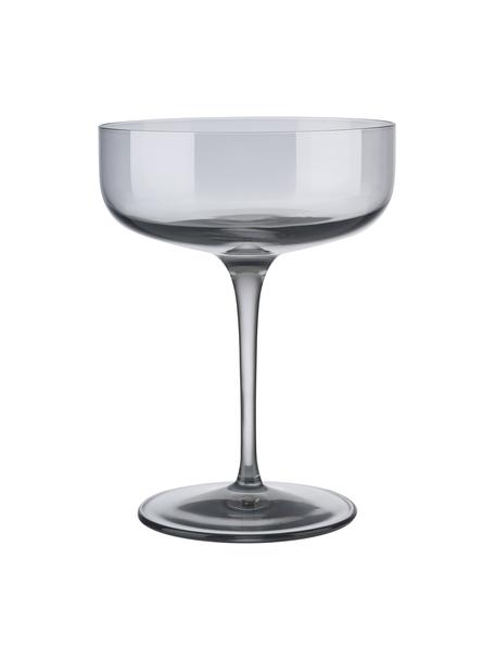Champagneglazen Fuum, 4 stuks, Glas, Transparant met grijstinten, Ø 11 x H 14 cm, 300 ml