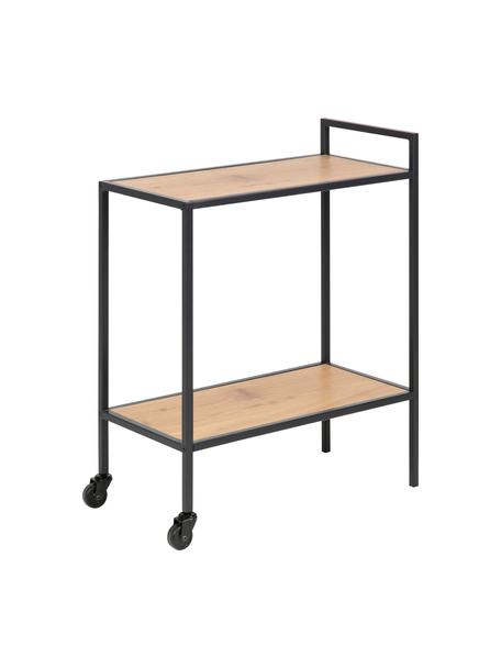 Camarera Seaford, Estantes: tablero de fibras de dens, Estructura: metal con pintura en polv, Madera, negro, An 60 x Al 75 cm
