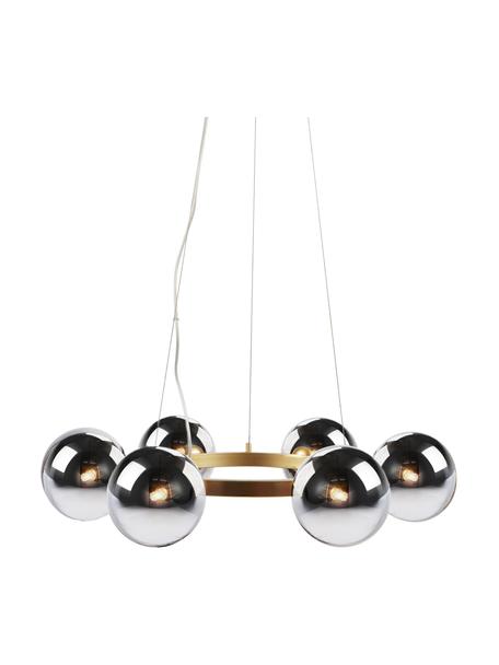 Lampa wisząca ze szkła lustrzanego Circle, Odcienie złotego, odcienie chromu, Ø 71 x W 15 cm