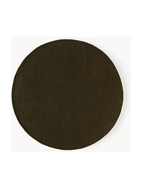 Tapis rond en laine tufté main Eleni, 100 % laine, certifiée RWS

Les tapis en laine peuvent perdre des fibres lors des premières semaines et des peluches peuvent se former, ce phénomène est naturel et diminue à mesure de votre usage et du temps, Vert olive, Ø 200 cm (taille L)