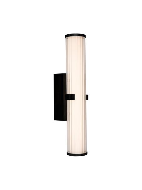 Applique da bagno a LED in vetro opalino Clamp, Paralume: vetro opalino, Struttura: metallo rivestito, Nero, bianco, Larg. 9 x Prof. 14 cm