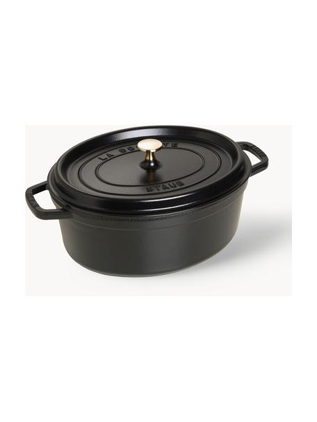 Casseruola ovale in ghisa La Cocotte, Ghisa smaltata, Nero, dorato, Larg. 38 x Alt. 17 cm, 5,5 l