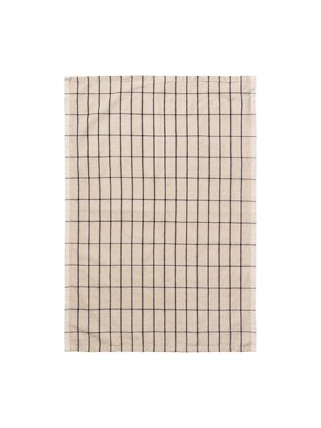 Geschirrtuch Hale, 50 % Leinen, 50 % Baumwolle, Hellbeige, Anthrazit, B 50 x L 70 cm