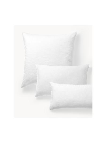 Poszewka na poduszkę z muślinu bawełnianego Odile, Biały, S 70 x D 80 cm