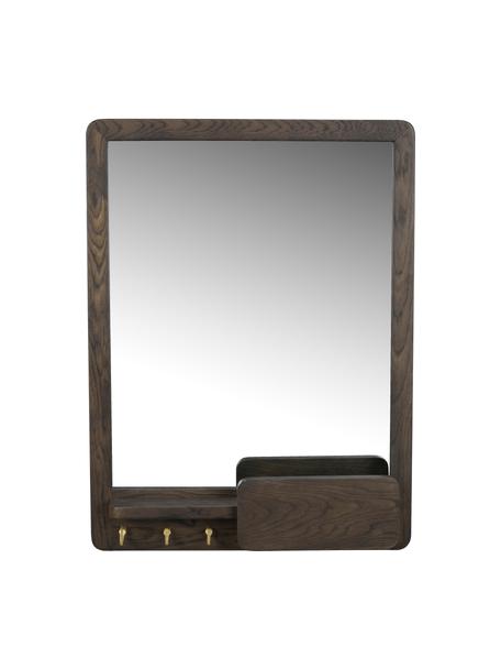 Miroir mural avec tablette de bois de chêne Inverness, Bois de chêne, larg. 45 x haut. 60 cm