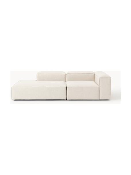 Modulaire chaise longue Lennon met linnenlook, Bekleding: 50% viscose, 25% linnen, , Frame: sparrenhout, multiplex, v, Poten: kunststof Dit product is , Linnenlook beige, B 269 x D 119 cm, armleuning rechts