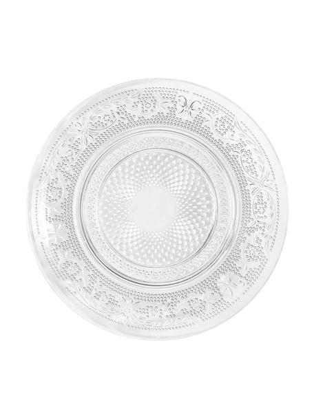 Sklenený tanier s reliéfom Imperial, 6 ks, Sklo, Priehľadná, Ø 15 cm