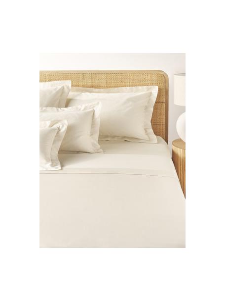 Drap plat en satin de coton Premium, Blanc crème, larg. 180 x long. 280 cm