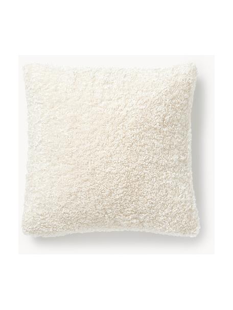 Housse de coussin 45x45 en tissu peluche Dotty, 100 % polyester (tissu peluche), Blanc crème, larg. 45 x long. 45 cm