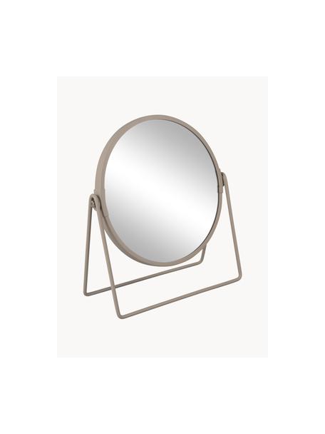 Ronde make-up spiegel Enlarge met vergroting, Lijst: kunststof, Greige, B 19 x H 21 cm