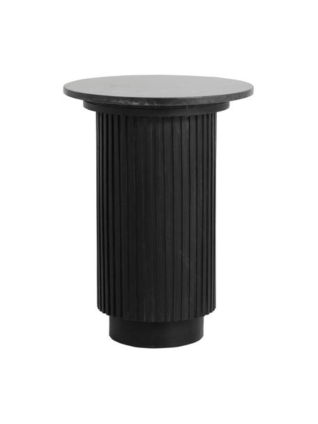 Okrągły stolik pomocniczy z marmurowym blatem Erie, Blat: marmur, Czarny, Ø 40 x W 55 cm