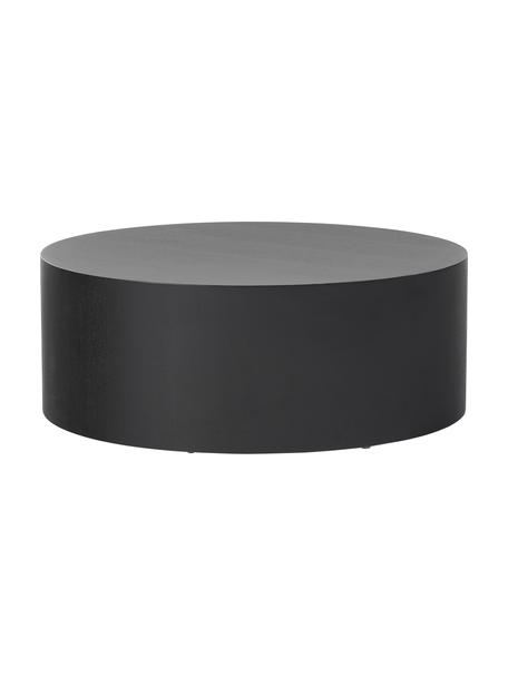 Okrągły stolik kawowy z drewna Dan, Płyta pilśniowa (MDF) z fornirem z drewna jesionowego, Czarny, Ø 80 x W 30 cm