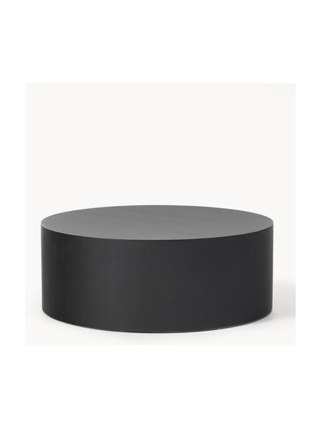 Mesa de centro redonda de madera Dan, Tablero de fibras de densidad media (MDF) chapado en madera de fresno, Negro, Ø 80 x Al 30 cm