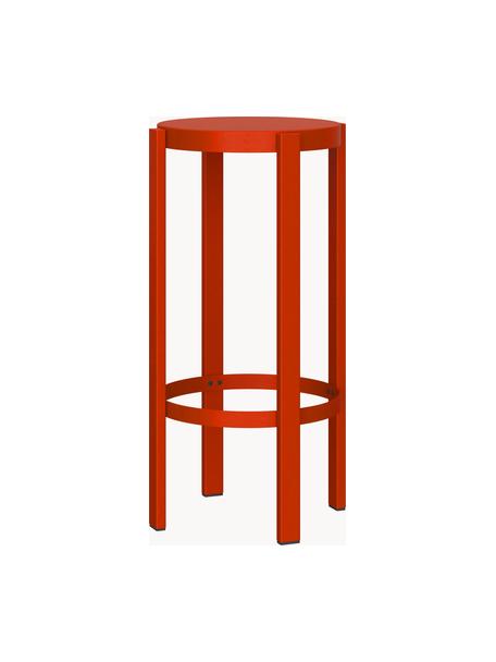 Tabouret de bar en métal Doon, haut. 75 cm, Acier, revêtement par poudre, Rouge, Ø 35 x haut. 75 cm