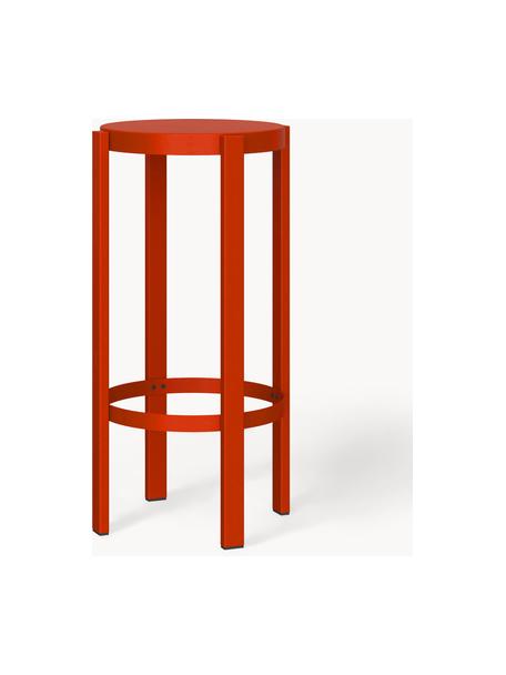 Tabouret de bar en métal Doon, haut. 75 cm, Acier, revêtement par poudre, Rouge, Ø 35 x haut. 75 cm