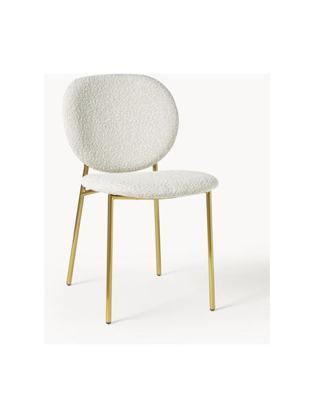 Buklé čalúnená stolička Ulrica, 2 ks, Buklé lomená biela, odtiene zlatej, Š 47 x H 61 cm