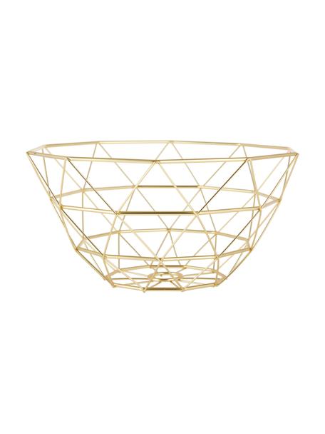 Cesto Diamond Cut, Metallo, Dorato, Ø 30 x Alt. 15 cm