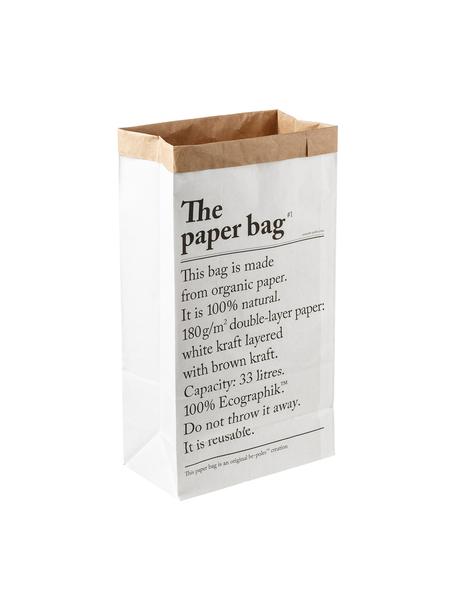 Opbergzak Le sac en papier, 33l, Gerecycled papier, Wit, 32 x 60 cm