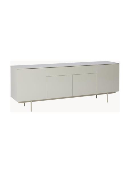 Credenza con ante Elyn, Greige lucido, Larg. 200 x Alt. 75 cm