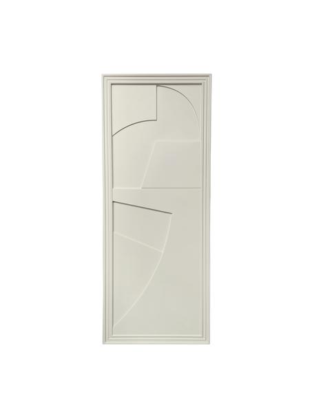 Sculpture murale artisanale Verto, Blanc crème, larg. 45 x haut. 115 cm