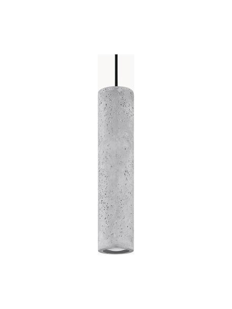 Lámpara de techo pequeña de cemento Fadre, Pantalla: cemento, Anclaje: acero recubierto, Cable: plástico, Gris claro, Ø 7 x Al 30 cm