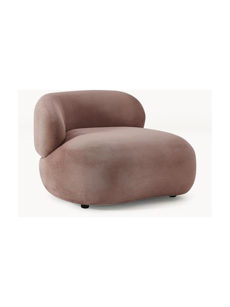 Nierenförmiger Loungesessel Alba, Bezug: 97 % Polyester, 3 % Nylon, Gestell: Massives Fichtenholz, FSC, Webstoff Dunkelbraun, B 102 x T 89 cm, Rückenlehne links