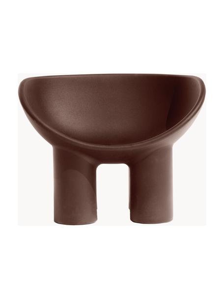 Poltroncina in plastica Roly Poly, Plastica, Marrone scuro, Larg. 84 x Prof. 57 cm