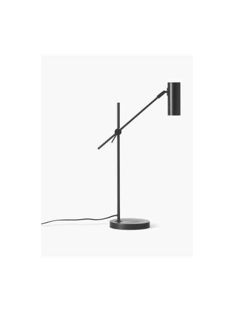 Lámpara de escritorio Cassandra, Pantalla: metal con pintura en polv, Cable: tela, Negro, An 47 x Al 55 cm