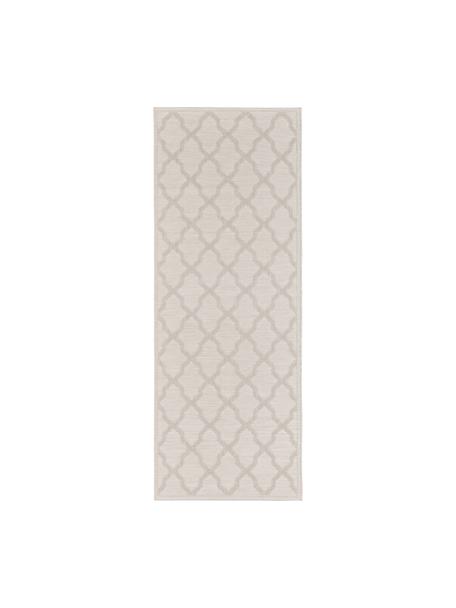Tapis intérieur extérieur en macramé noué Heaven, Crème, larg. 76 x long. 200 cm