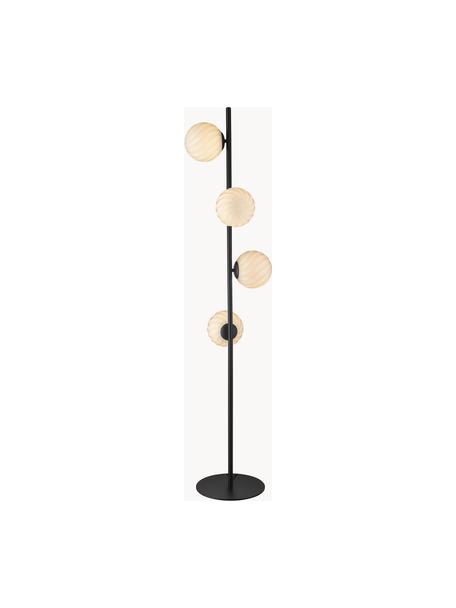 Ručne fúkaná stojacia lampa Twist, Čierna, V 150 cm