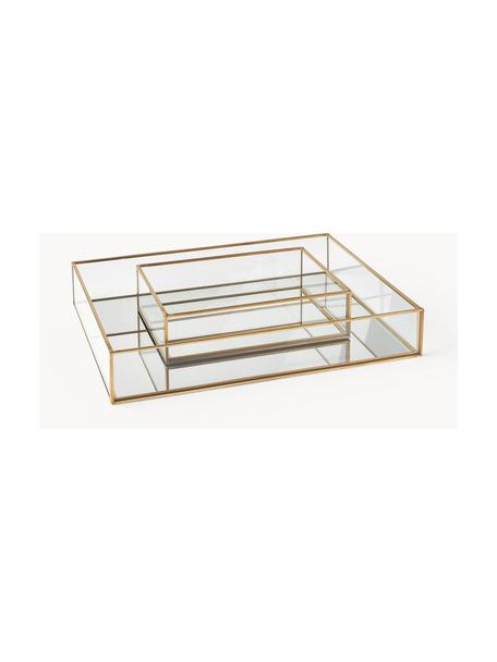 Plateaux décoratifs avec cadre Matthew, 2 élém., Transparent, Lot de différentes tailles