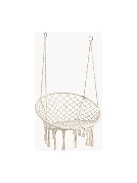 Fauteuil hamac à franges Bang, Blanc crème, Ø 91 x haut. 128 cm