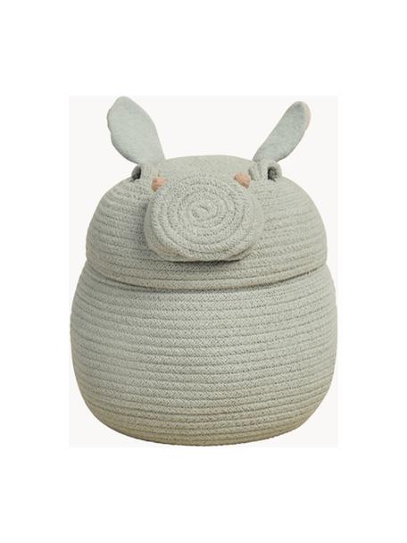 Aufbewahrungskorb Henry the Hippo mit Deckel, handgefertigt, 67 % Baumwolle, 33 % Polyester, recycelt, Henry the Hippo, Ø 25 x H 30 cm