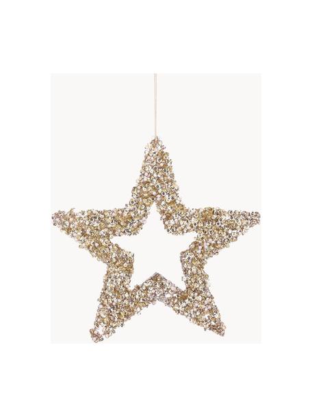 Deko-Anhänger Shining Star, Baumwolle, Champagnerfarben, B 25 x H 25 cm