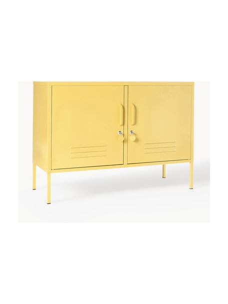 Metalen dressoir The Lowdown, Gepoedercoat staal, Lichtgeel, B 100 x H 72 cm