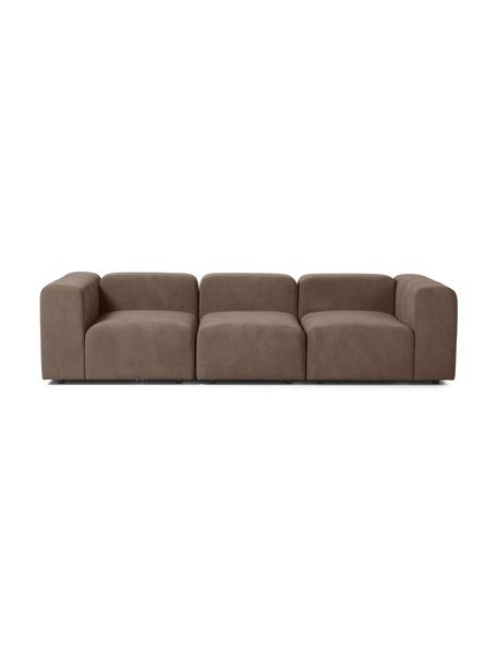 Modulares Sofa Lena (4-Sitzer), Bezug: Webstoff (88% Polyester, , Gestell: Kiefernholz, Schichtholz,, Webstoff Dunkelbraun, B 284 x T 106 cm
