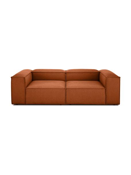 Modulares Sofa Lennon (3-Sitzer) in Terrakotta, Bezug: Polyester Der hochwertige, Gestell: Massives Kiefernholz, FSC, Webstoff Terrakotta, B 238 x T 119 cm