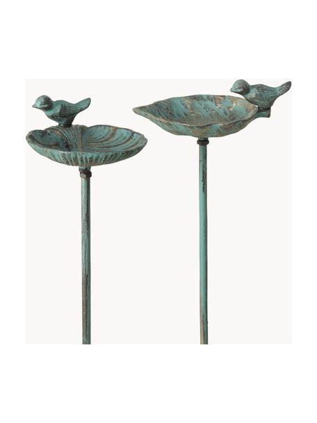 Set 2 vasche per uccelli League, Metallo rivestito, Verde, dorato, Larg. 20 x Alt. 98 cm
