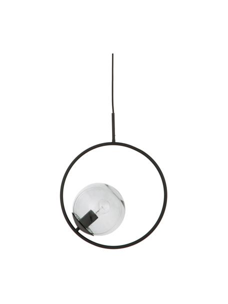 Lampa wisząca ze szkła dymionego Chloe, Szary, czarny, S 40 x W 51 cm