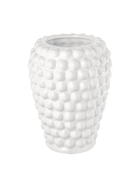 Wazon z ceramiki Dotty, Ceramika glazurowana, Biały, Ø 14 x W 20 cm