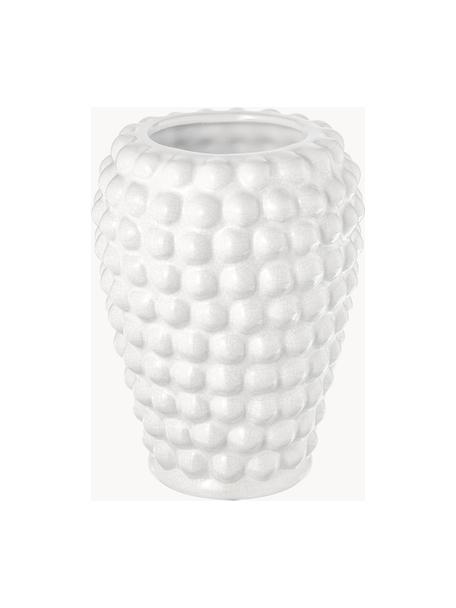 Decoratieve vaas Dotty van keramiek, Keramiek, geglazuurd, Wit, Ø 14 x H 20 cm